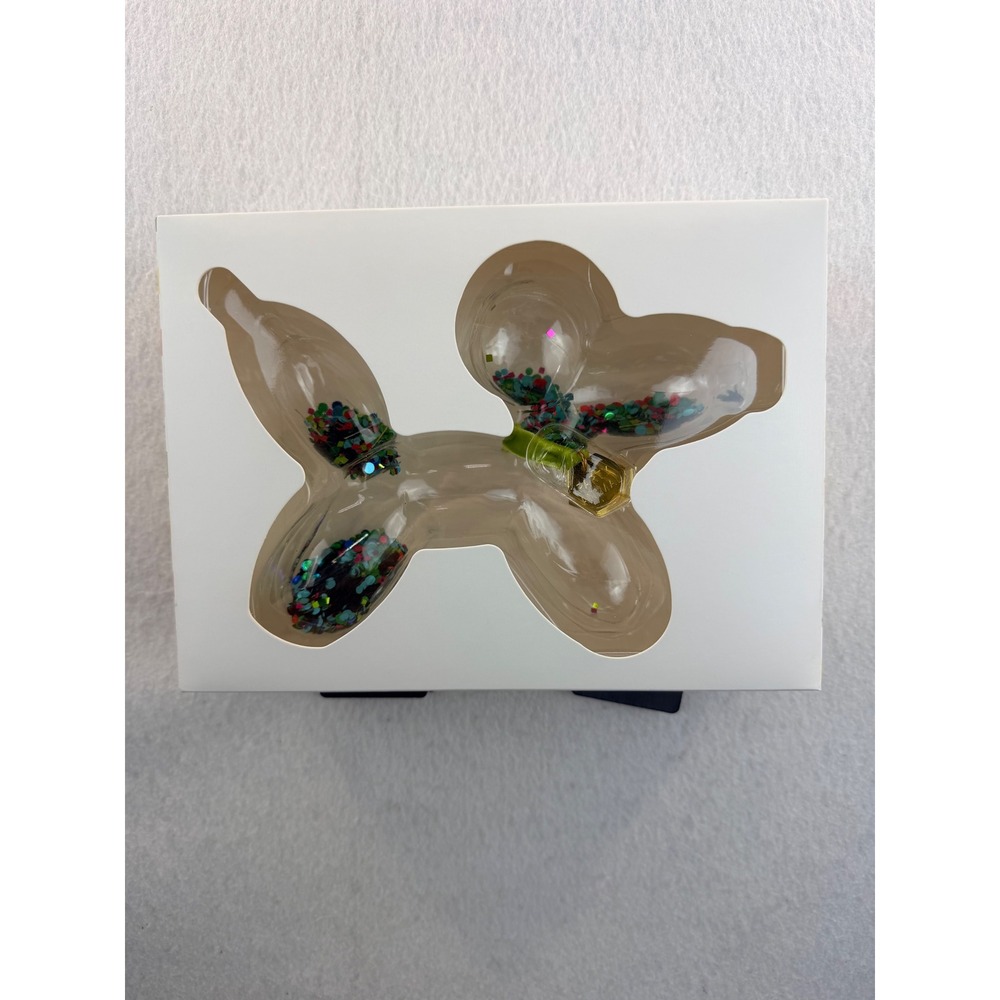 Hallmark Balloon Dog Glass Décor Piece Confetti Art Sculpture New in Box
